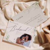 緑お洒落と金ゴールドの花嫁カード 招待状