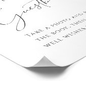 緑お洒落と金ゴールドフォトゲストブックサイン ポスター (角)