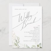 緑お洒落と金ゴールド |のブ結婚ランチ 招待状 (正面)