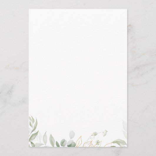 緑お洒落と金ゴールド |の結婚アドバイスカード アドバイスカード (裏面)