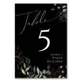 緑お洒落と金ゴールド |黒いテーブル番号 テーブルナンバー (正面)