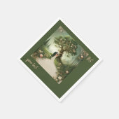 緑お洒落の中世結婚林 スタンダードカクテルナプキン (角)