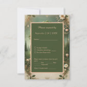 緑お洒落の中世結婚林 出欠カード (正面)