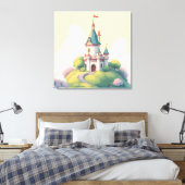 緑お洒落の庭のある城 キャンバスプリント (インサイチュ (寝室))