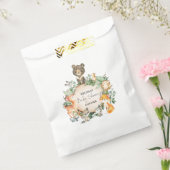 緑お洒落の森の赤ちゃん動物パーティー フェイバーバッグ (封をした状態)