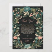 緑お洒落エレガント色のピンクのフローラ赤ちゃんシャワー サンキューカード (正面)