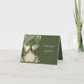 緑お洒落中世フォレストゲスト座席カード サンキューカード (裏面)