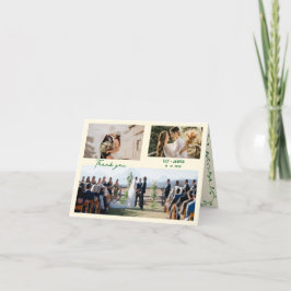 緑お洒落地中海の結婚色 サンキューカード