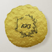 緑お洒落星花円枕 ラウンドクッション (裏面)