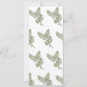 緑お洒落松フォトストリップサンキューカード 招待状 (裏面)