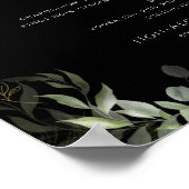 緑お洒落色の金ゴールドブ結婚ラックの飲み物 ポスター (角)