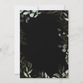緑お洒落色の黒い金ゴールドフォトフレーム結婚ズ 招待状 (裏面)