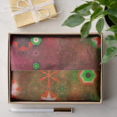 緑お洒落赤雪片マンダラスターカッコいいリー 薄葉紙 (ギフト)