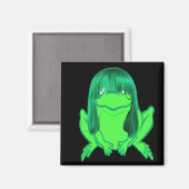 緑かつらマグネット付き小さな緑のカエル マグネット (正面/裏面)