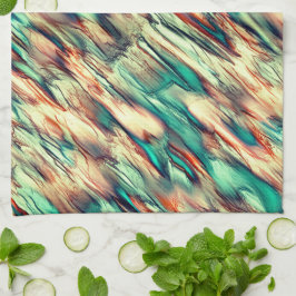 緑からセピアまでの岩石質または石筍のシミュレーション キッチンタオル