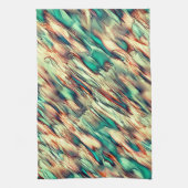 緑からセピアまでの岩石質または石筍のシミュレーション キッチンタオル (縦)