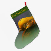 緑から現れる：黄金キジ ラージクリスマスストッキング (裏面 (吊り時))