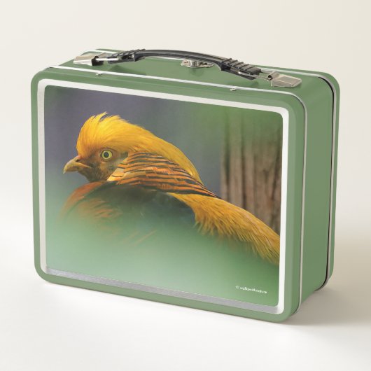 緑から飛び出してきた黄金の鳳凰 メタルランチボックス (裏面)