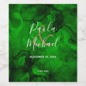 緑から黒の水色のワインボトルラベル ワインラベル (シングルラベル)