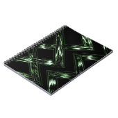 緑から黒へのパインパターン ノートブック (左側)