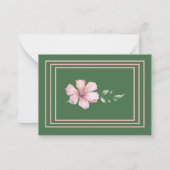 緑かわいらしとピンクのフローラ名の個別化 ノートカード (裏面)