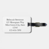 緑かわいらしと灰色のクローバーモノグラム名 ラゲッジタグ (裏面横)