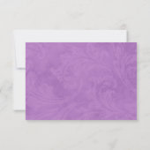 緑かわいらしと紫の花結婚式RSVPカード 出欠カード (裏面)