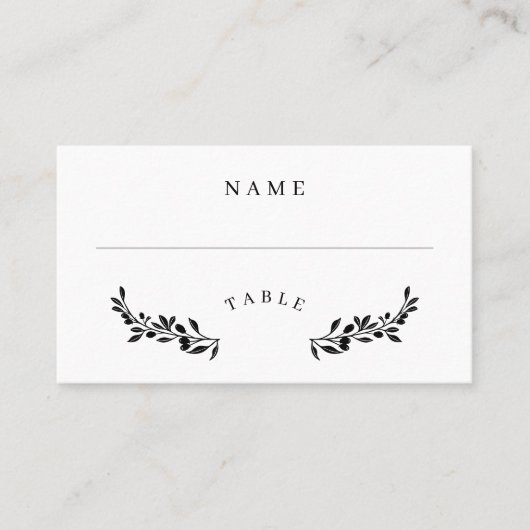 緑かわいらしのエレガント表の結婚護衛カード プレイスカード (正面)