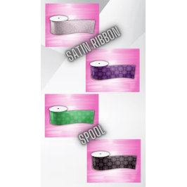 緑かわいらしの上にピンクの曼荼羅 | サテンリボン