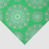 緑かわいらしの上にピンクの曼荼羅 | 薄葉紙 (詳細)