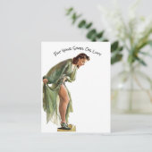 緑かわいらしの女性ルーシーに靴をはくカスタム。 シーズンポストカード (スタンド正面)