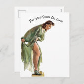 緑かわいらしの女性ルーシーに靴をはくカスタム。 シーズンポストカード (正面/裏面)