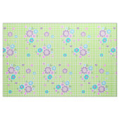 緑かわいらしの白い斑点Ditsy花とハート ファブリック (ファットクウォーター)