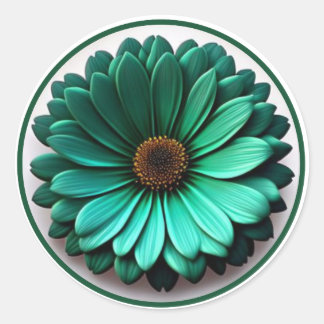 緑かわいらしの花#1 ラウンドシール