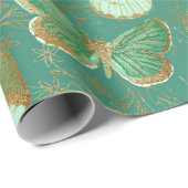 緑かわいらしの蝶 ラッピングペーパー (ロールコーナー)