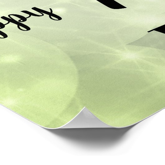 緑かわいらしの輝き70誕生日名 ポスター (角)