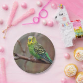 緑かわいらしのParaket写真 ペーパープレート (パーティー)