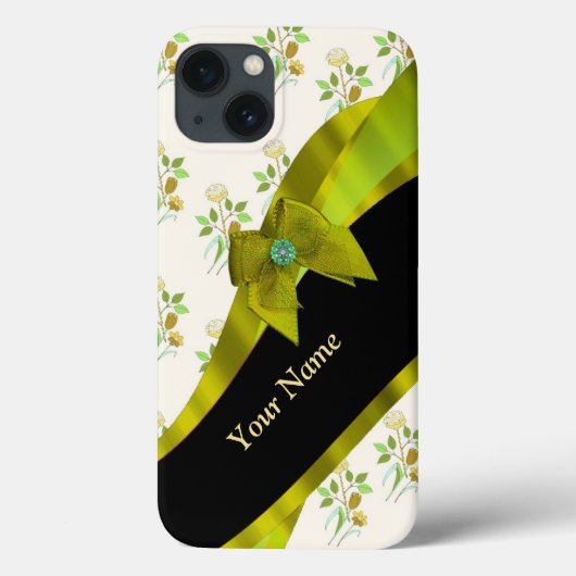 緑かわいらしヴィンテージフローラ花模様 Case-Mate iPhoneケース (裏面)