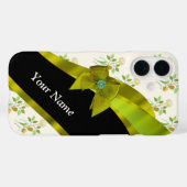 緑かわいらしヴィンテージ花柄 Case-Mate iPhoneケース (裏面 (横))
