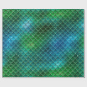 緑かわいらし人魚はかりで測 ラッピングペーパー (フラット)