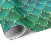 緑かわいらし人魚はかりで測 ラッピングペーパー (ロールコーナー)