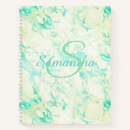 緑かわいらし大理石名パーソナライズされた ノートブック