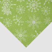 緑かわいらし白い雪の結晶クリスマスプレゼント 薄葉紙 (詳細)