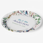 緑かわいらし紫ティール(緑がかった色)金ゴールド ペーパープレート (アングル)