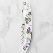 緑かわいらし紫フローラプリント ソムリエナイフ (正面)