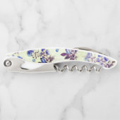 緑かわいらし紫フローラプリント ソムリエナイフ (正面)