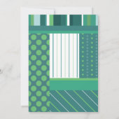 緑か青の恐竜の男の子の誕生日の招待 招待状 (裏面)