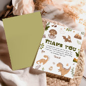 緑がいっぱい かわいい 中立的な 古代の恐竜 サンキューカード