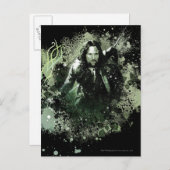 緑がかったアラゴーンベクターコラージュ ポストカード (正面/裏面)