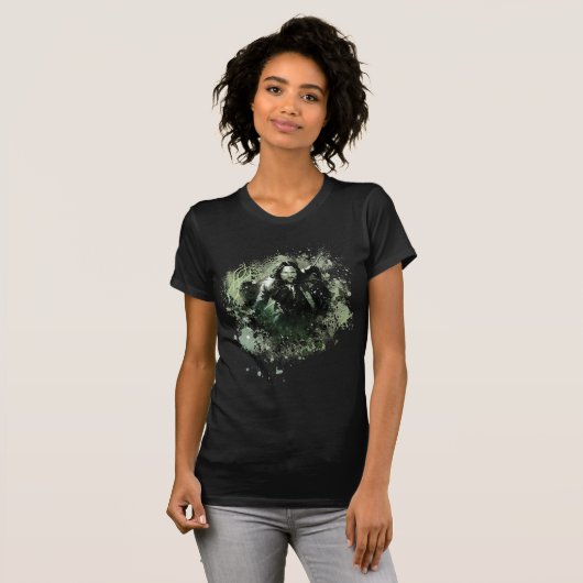 緑がかったアラゴーンベクターコラージュ Tシャツ (正面フル)